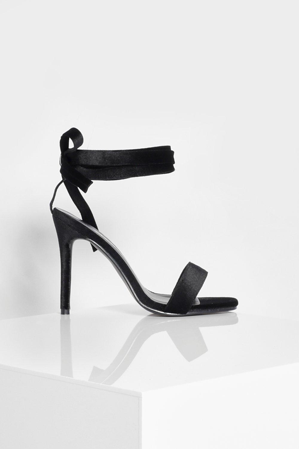 black barely there heels wide fit