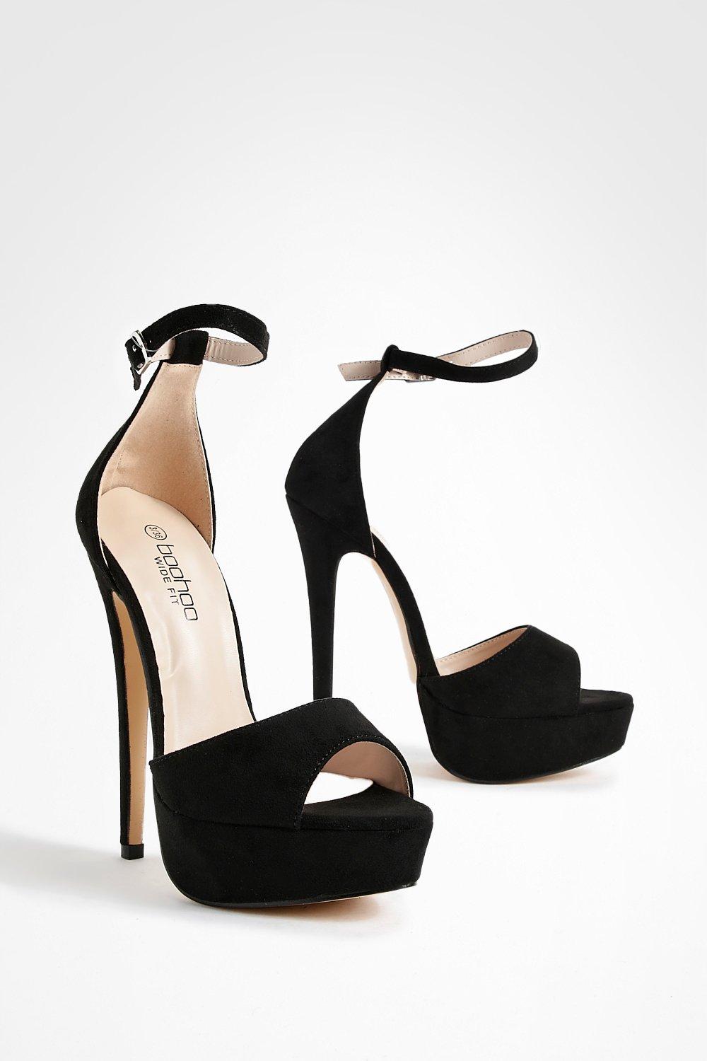 black stiletto heels wide fit