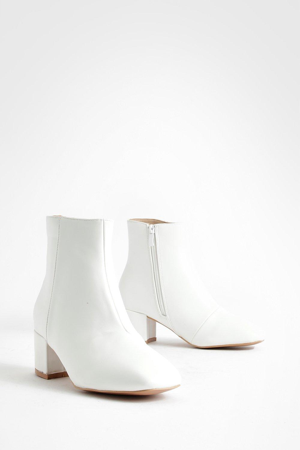 Womens white heeled on sale boots