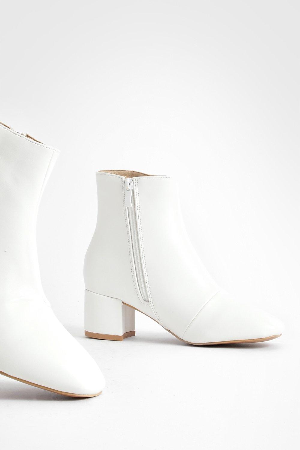 White low hot sale ankle boots