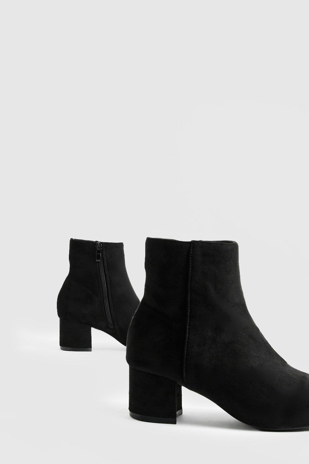 Wide black booties sale