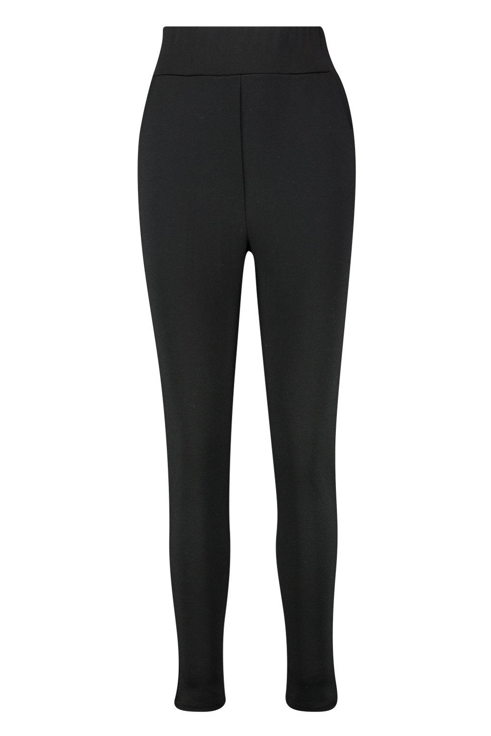 High Waisted Ponte Pocket Detail Treggings boohoo