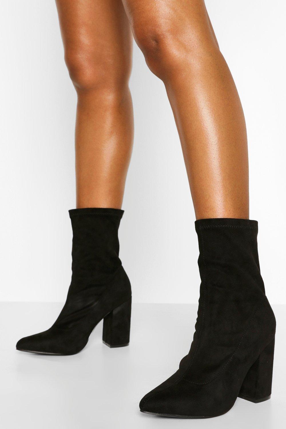 block heel pointed boots