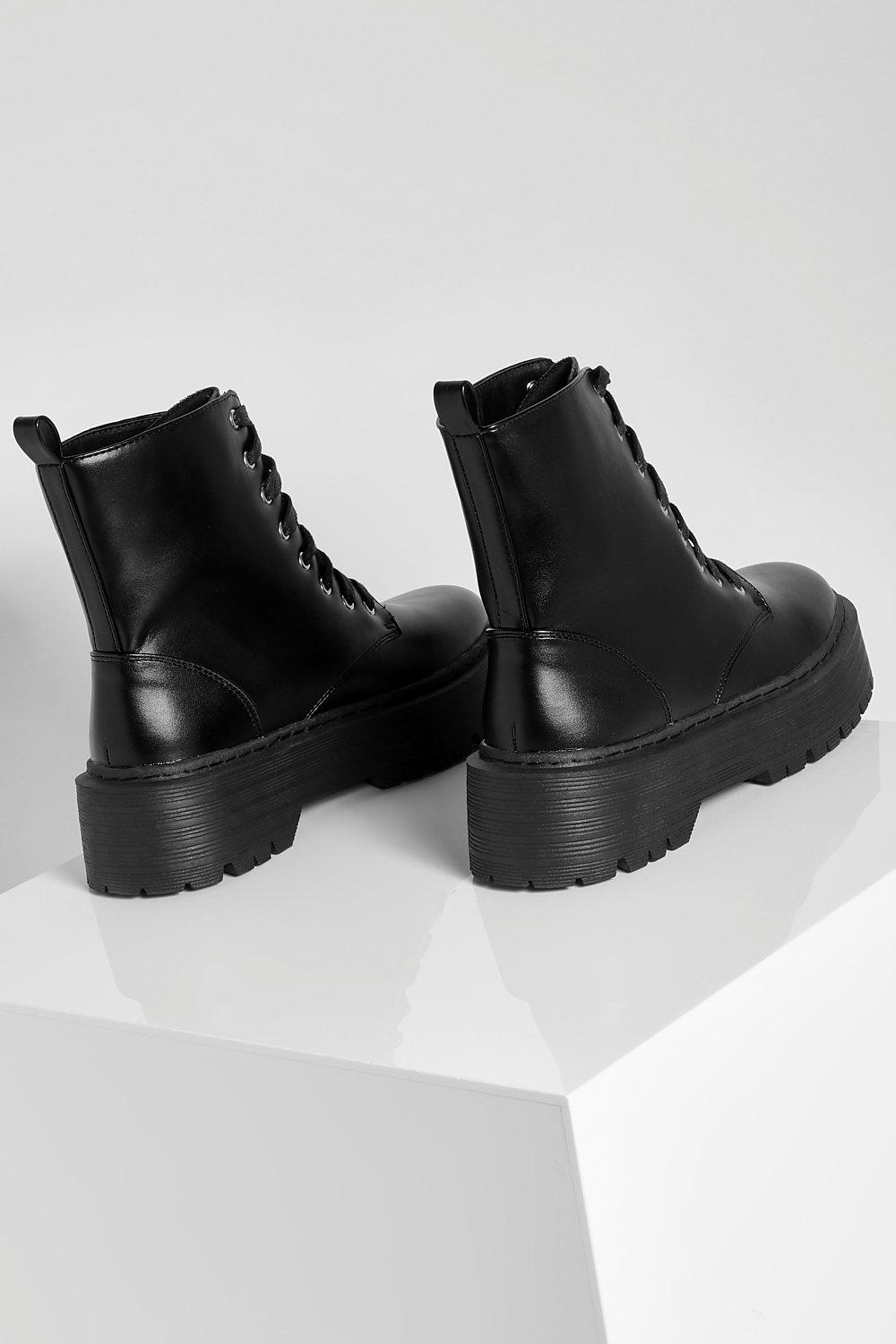 lace up chunky hiker boots