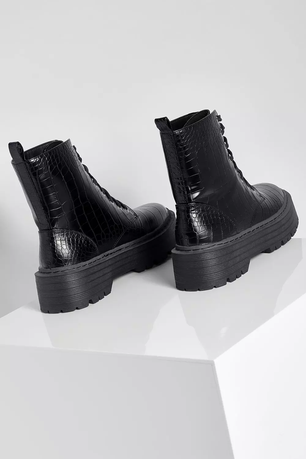 Crocodile lace up clearance boots