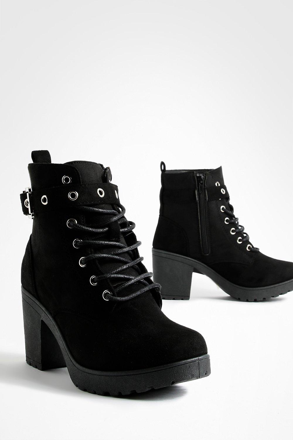 Faux suede lace up ankle boots hotsell