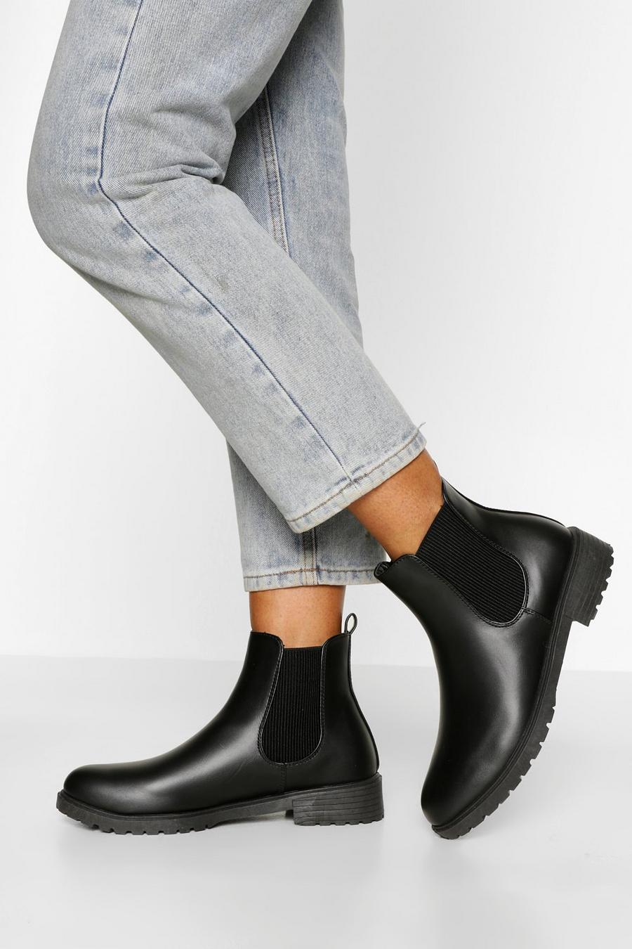 Black noir Pull On PU Chelsea Boots image number 1