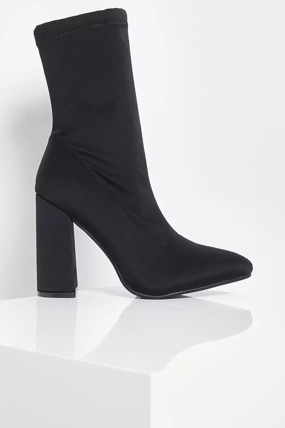 Pointed block 2025 heel sock boots