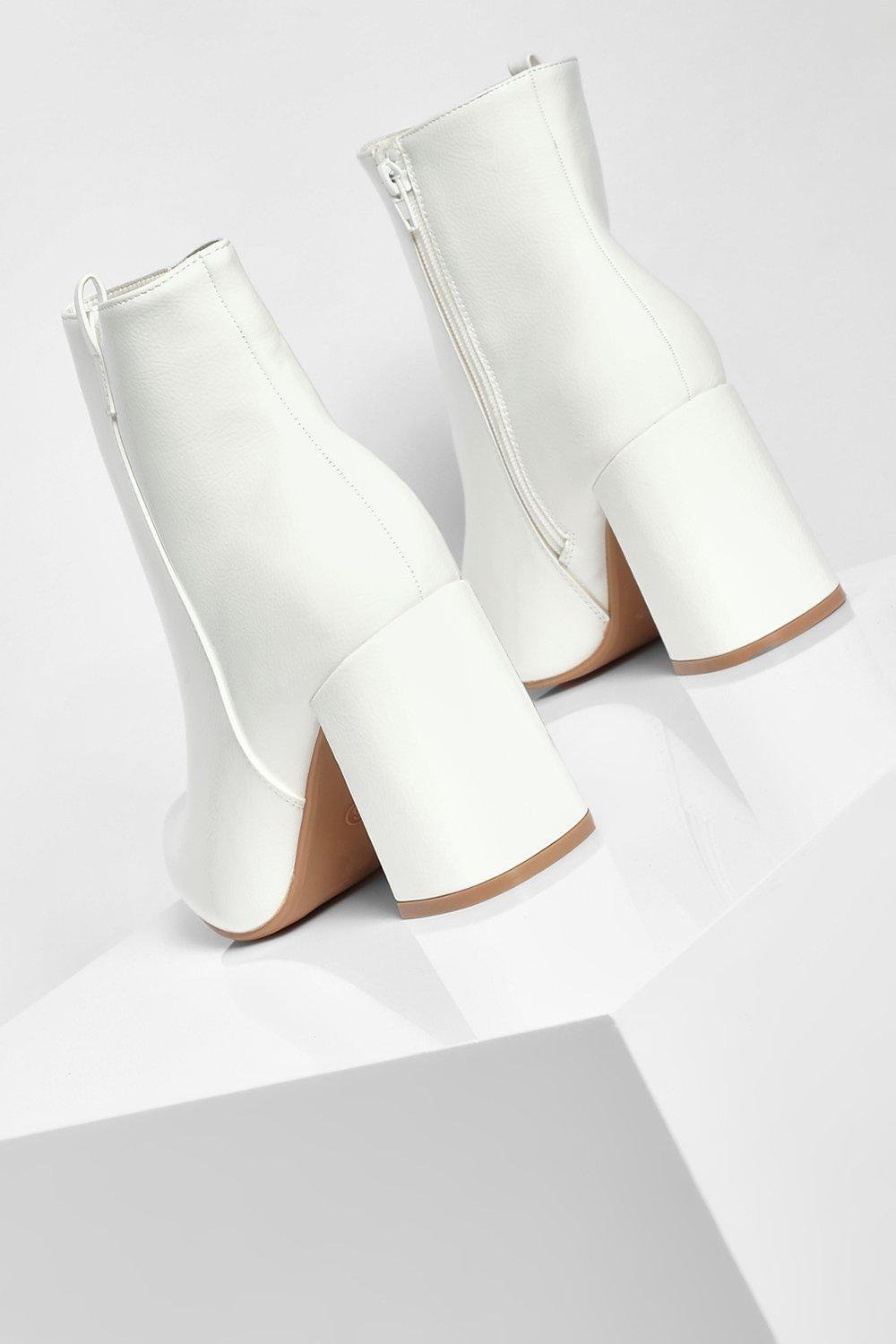 Boohoo white booties hotsell