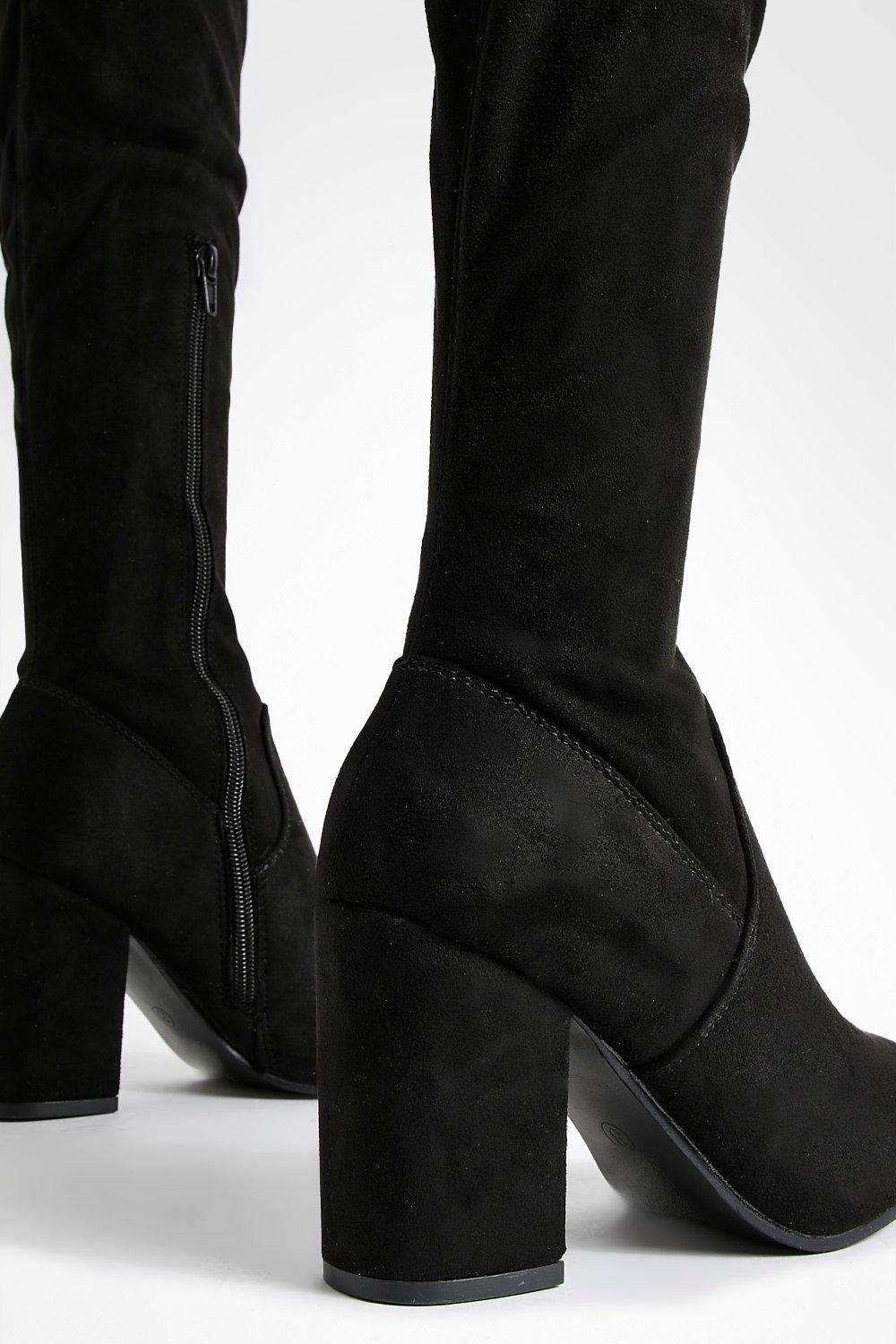 Boohoo block store heel boots