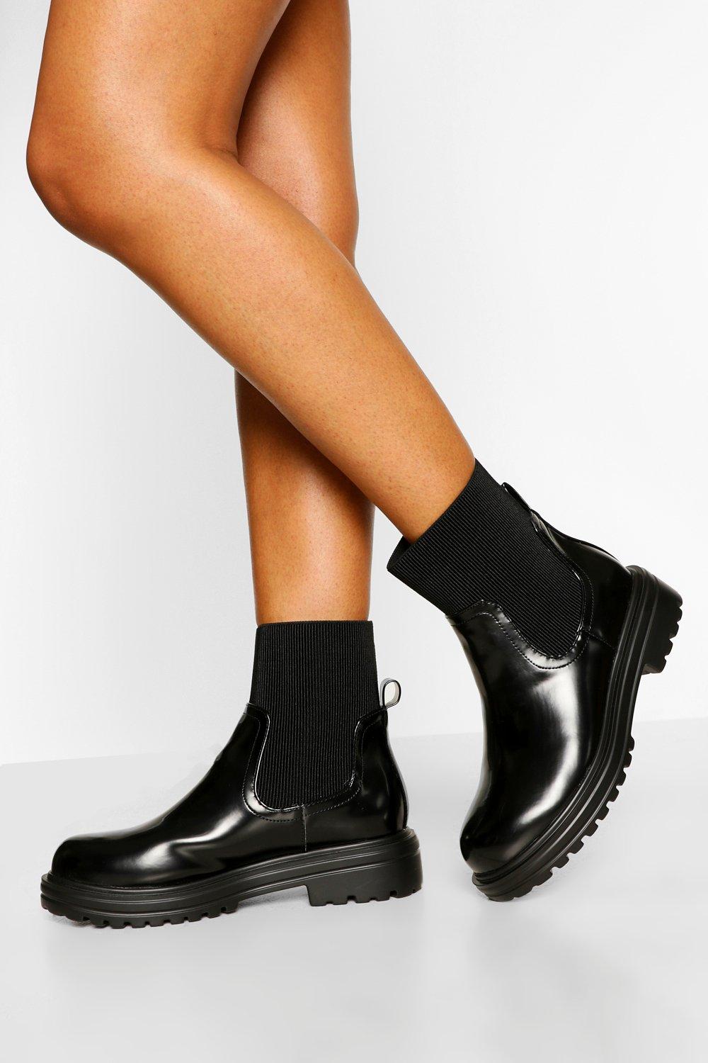 boots chaussette noir