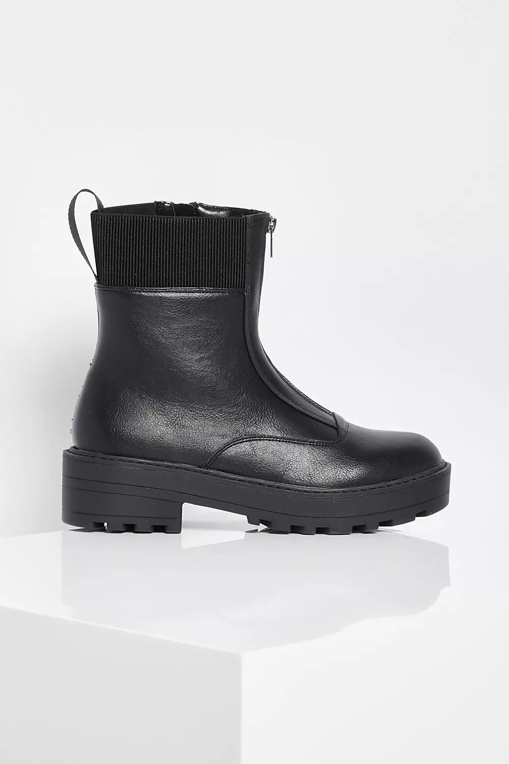 Black Zip Front Hiker Boots alternative image