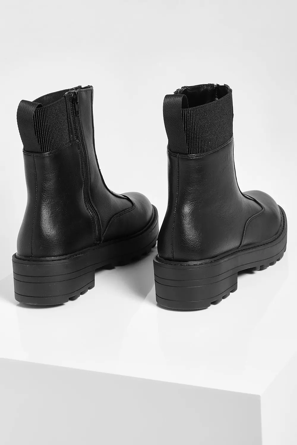 Black Zip Front Hiker Boots alternative image