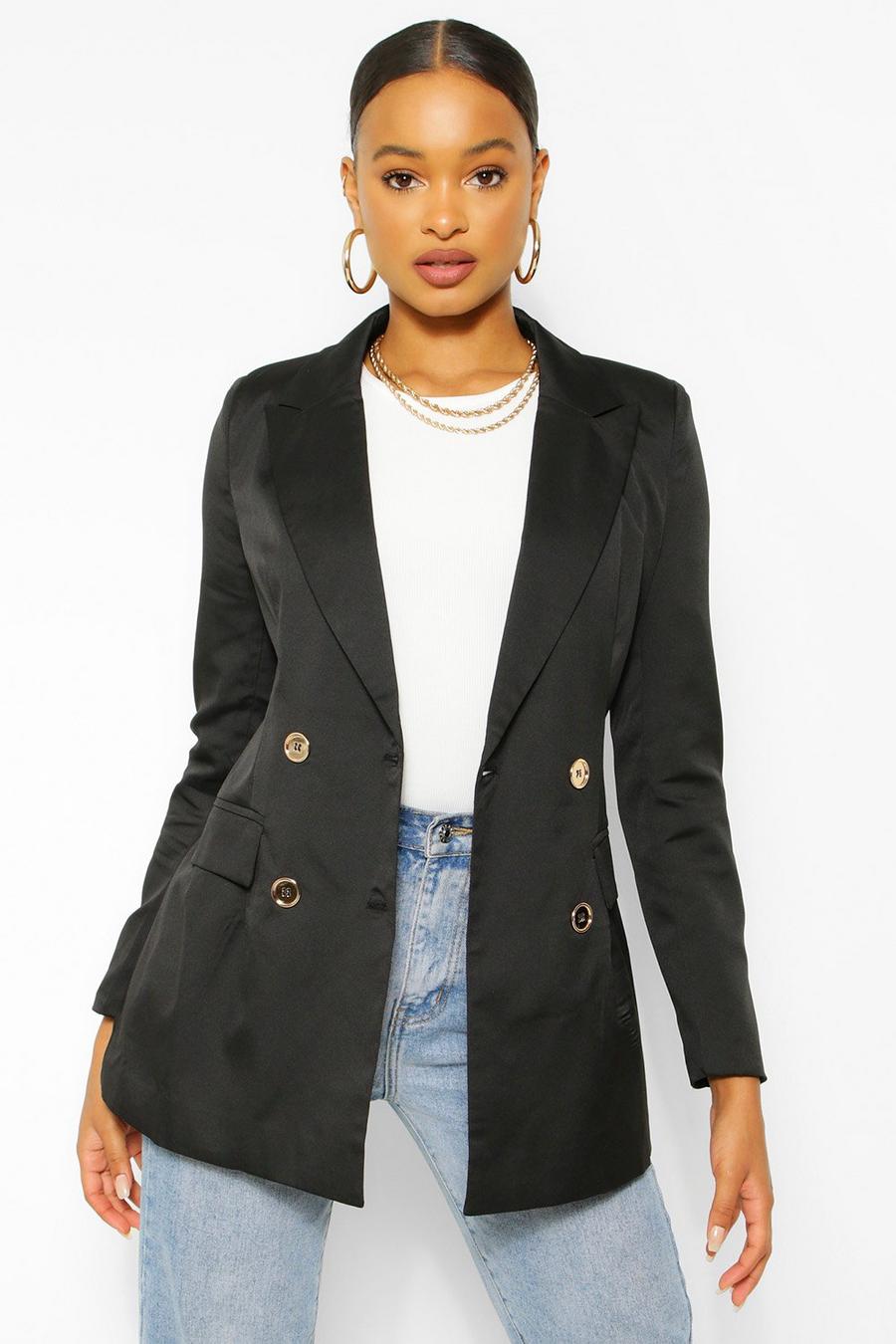 Gold Button Fitted Blazer | boohoo