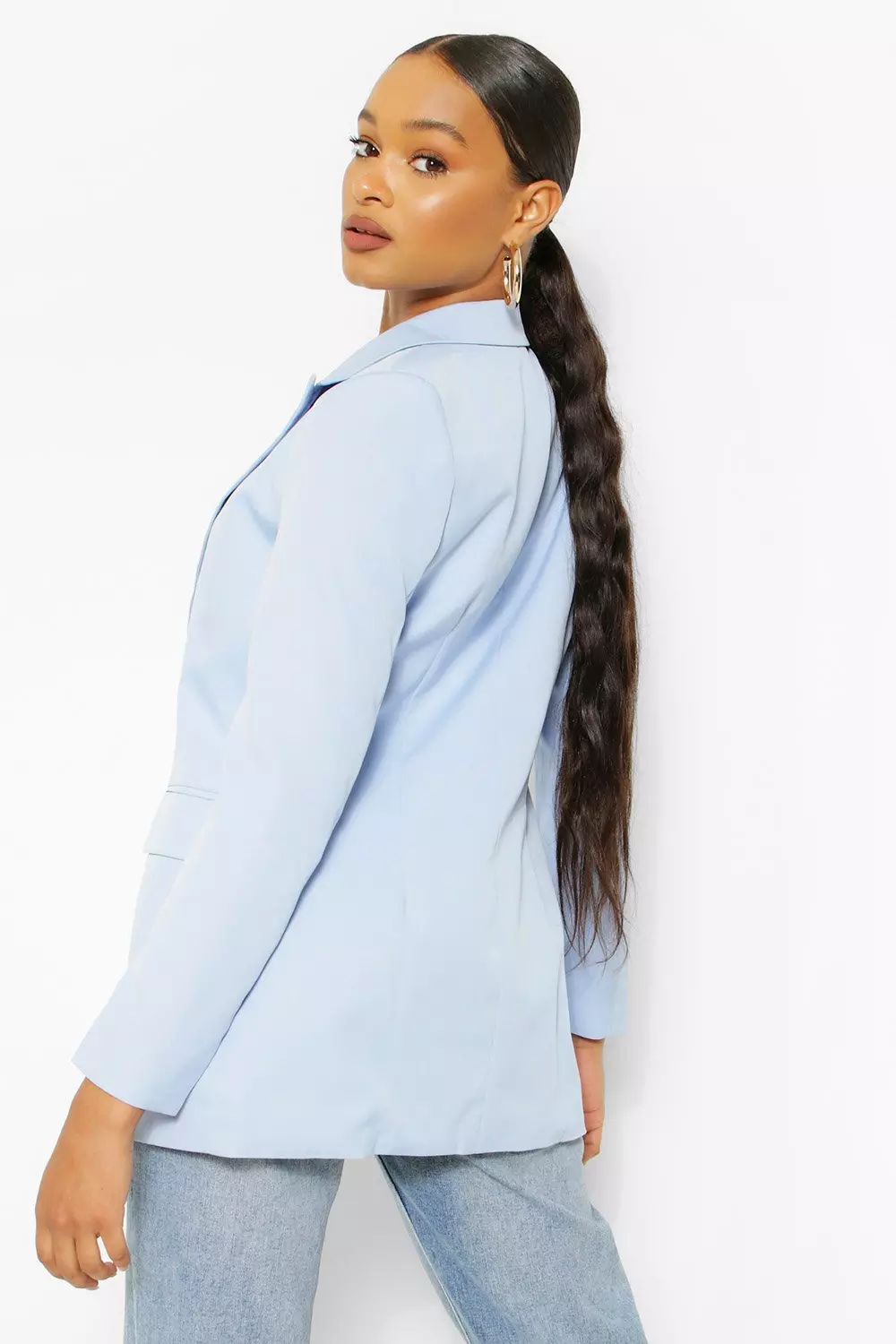 Black Gold Button Fitted Blazer alternative image