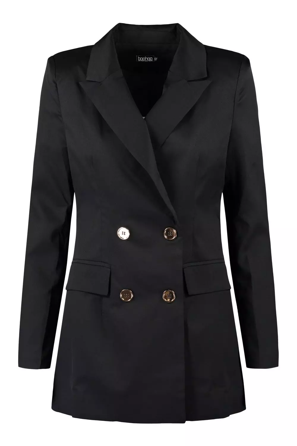 Black Gold Button Fitted Blazer alternative image