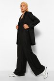 Black Oversized Wide Leg Paperbag Trousers