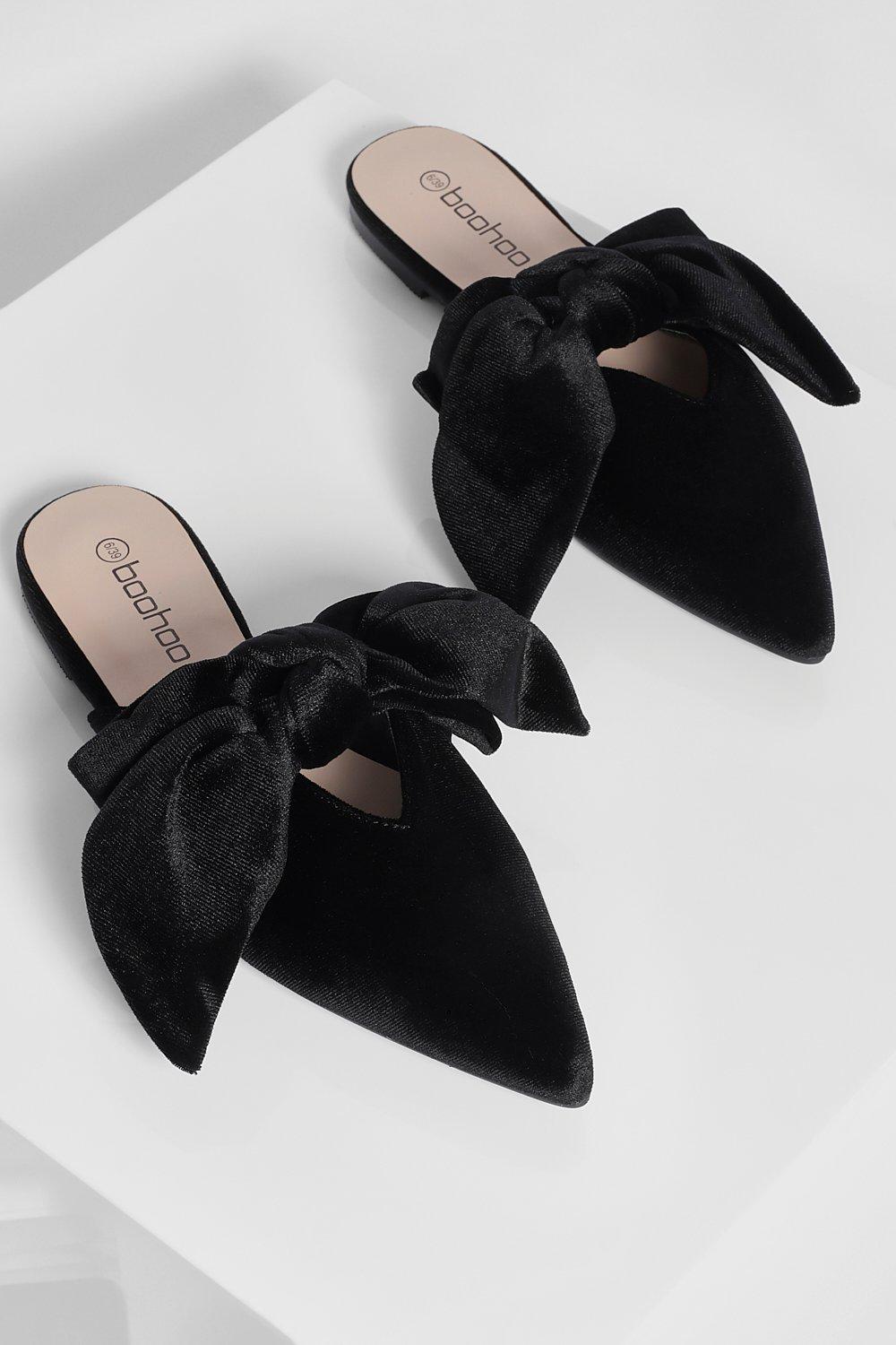 Bow store mules flat