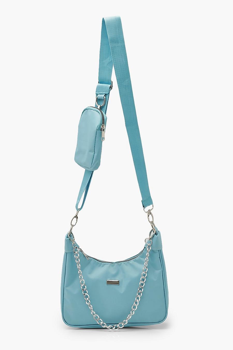 Baby blue Nylon Multi Way Cross Body With Mini Bag image number 1