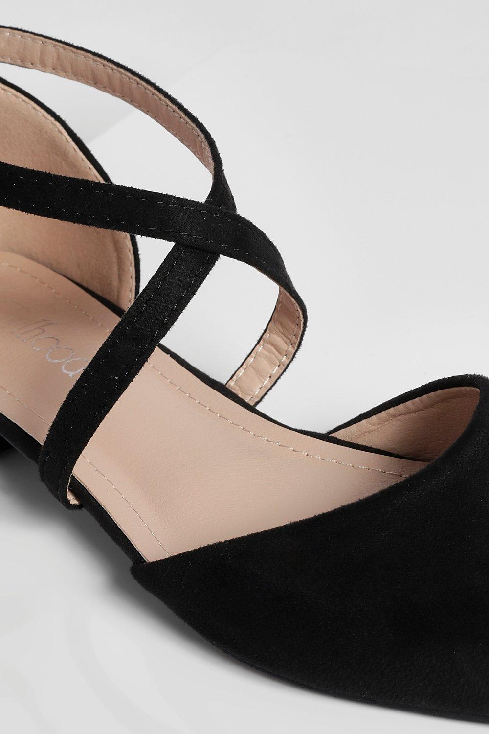 Cross Strap Pointed Ballet Pumps