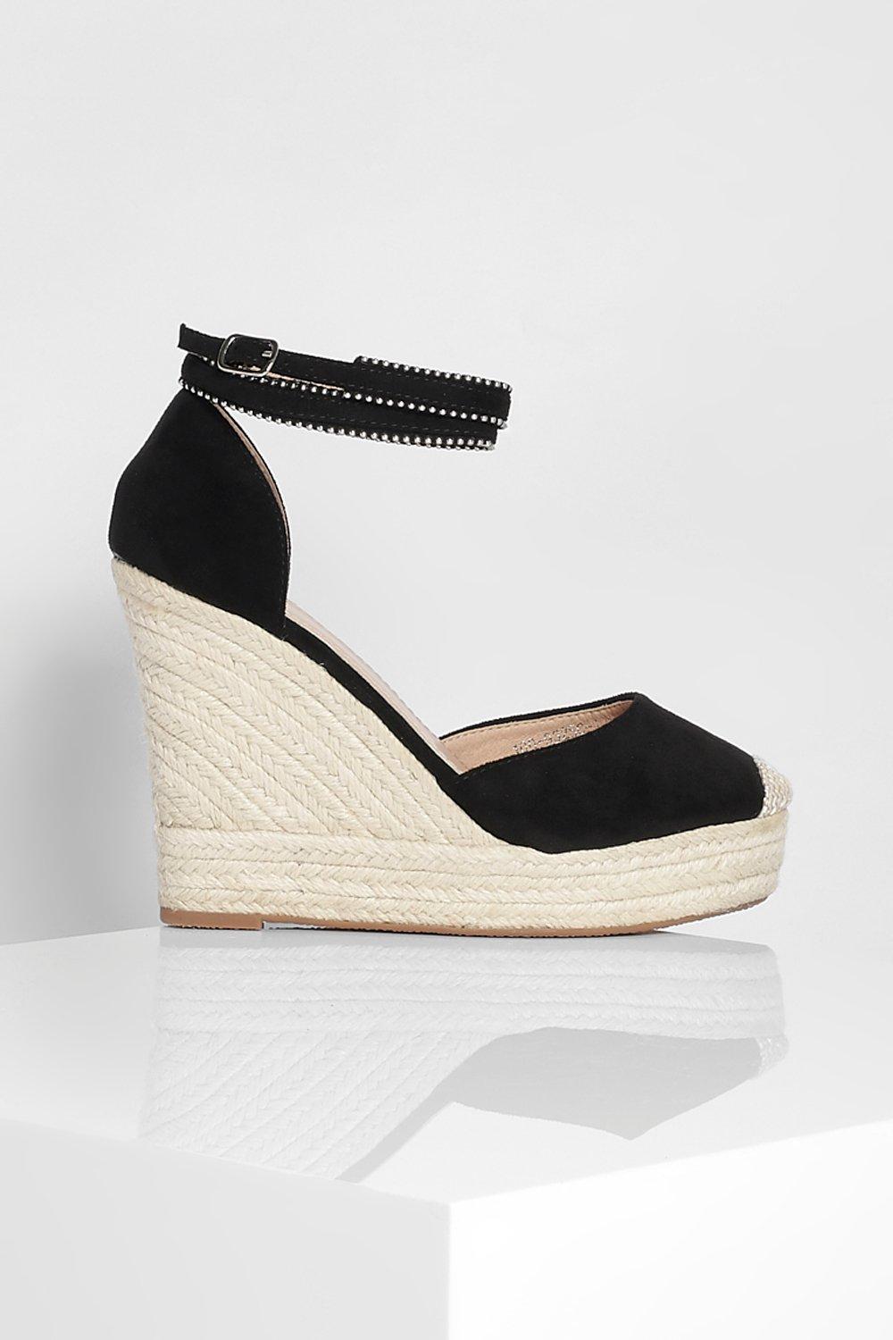 Lipsy Closed Toe Espadrille Wedge In Black