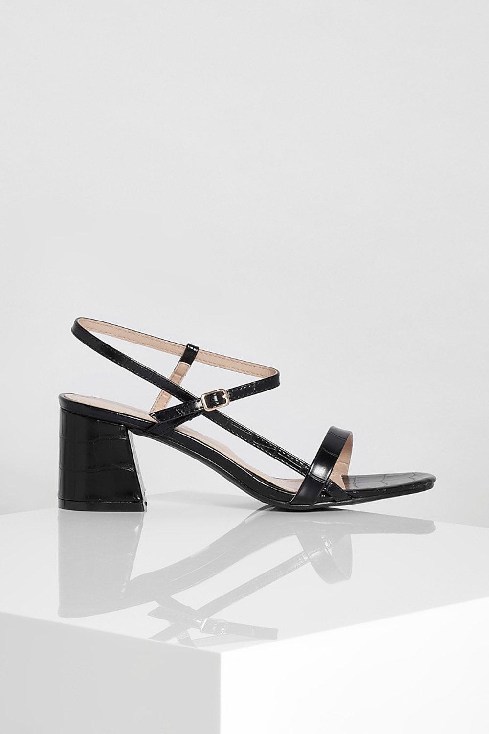 low block heel sandals black