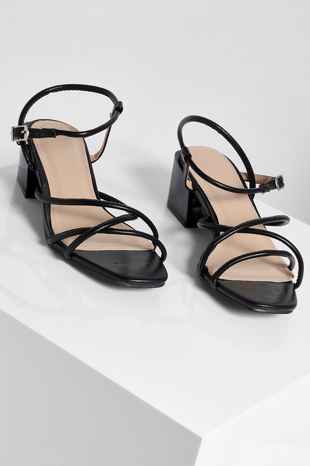 strappy low block heels