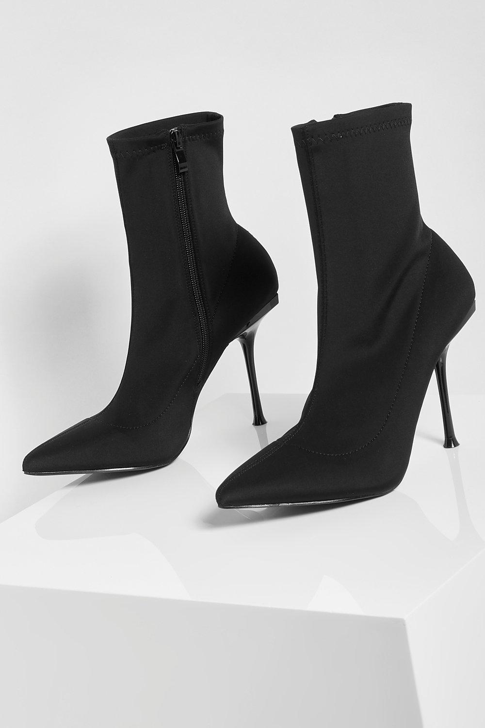  Kluolandi Botines de tacón alto para mujer con borla puntiaguda  con tachuelas con cremallera corta y tacones de vestir, Negro - : Ropa,  Zapatos y Joyería