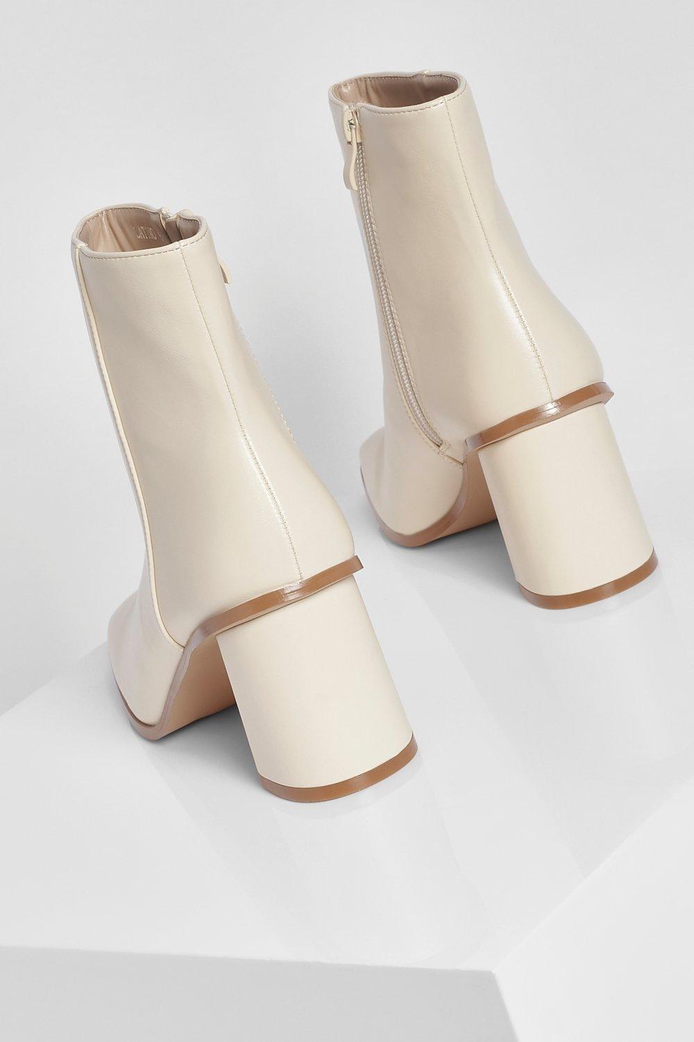 low heel square toe boots