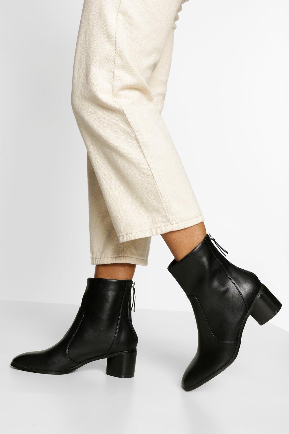 boohoo black block heels