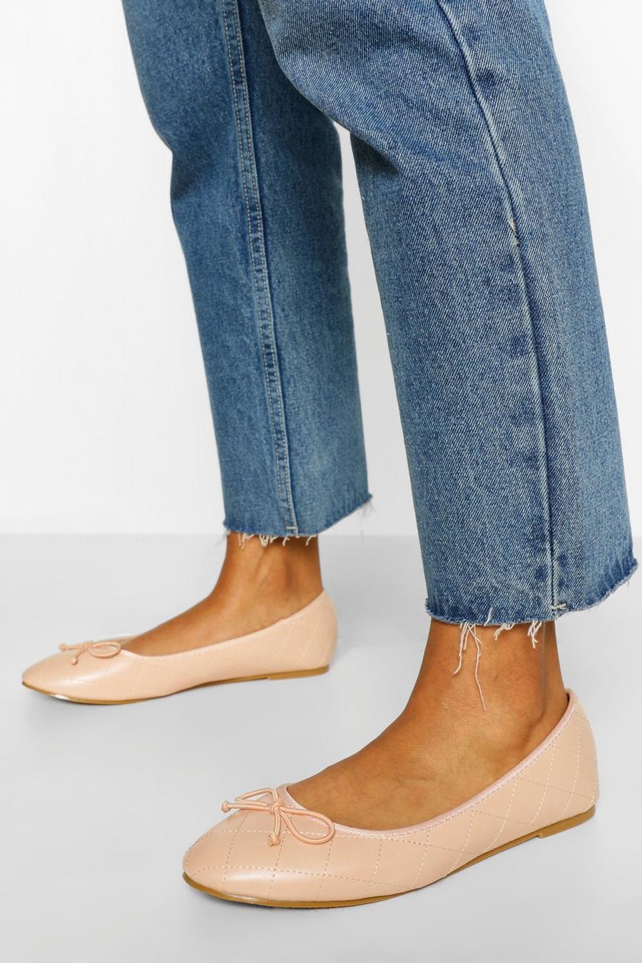 Nude Quilted Basic Ballet Flats image number 1