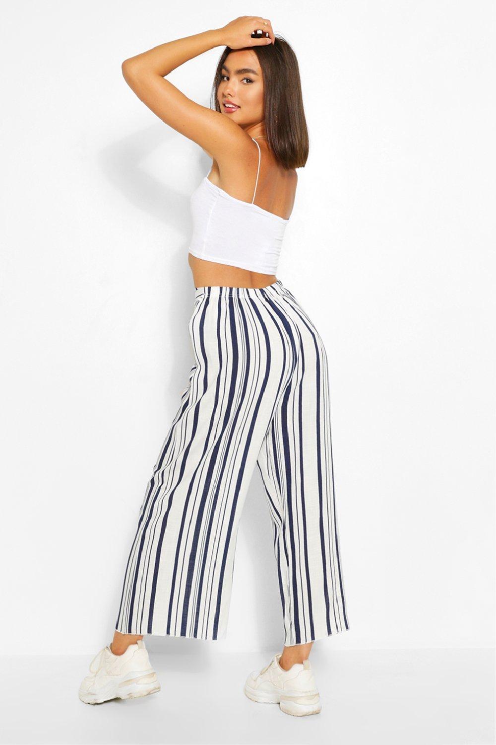 Striped culotte pants sale