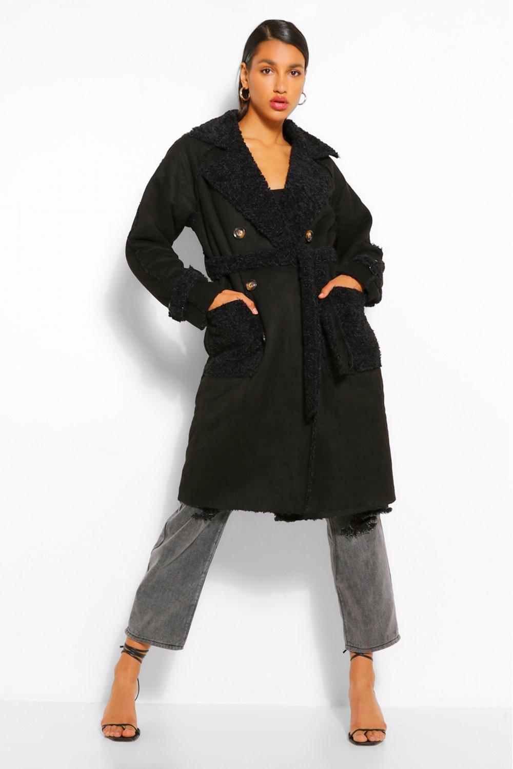 Trench suedine online noir