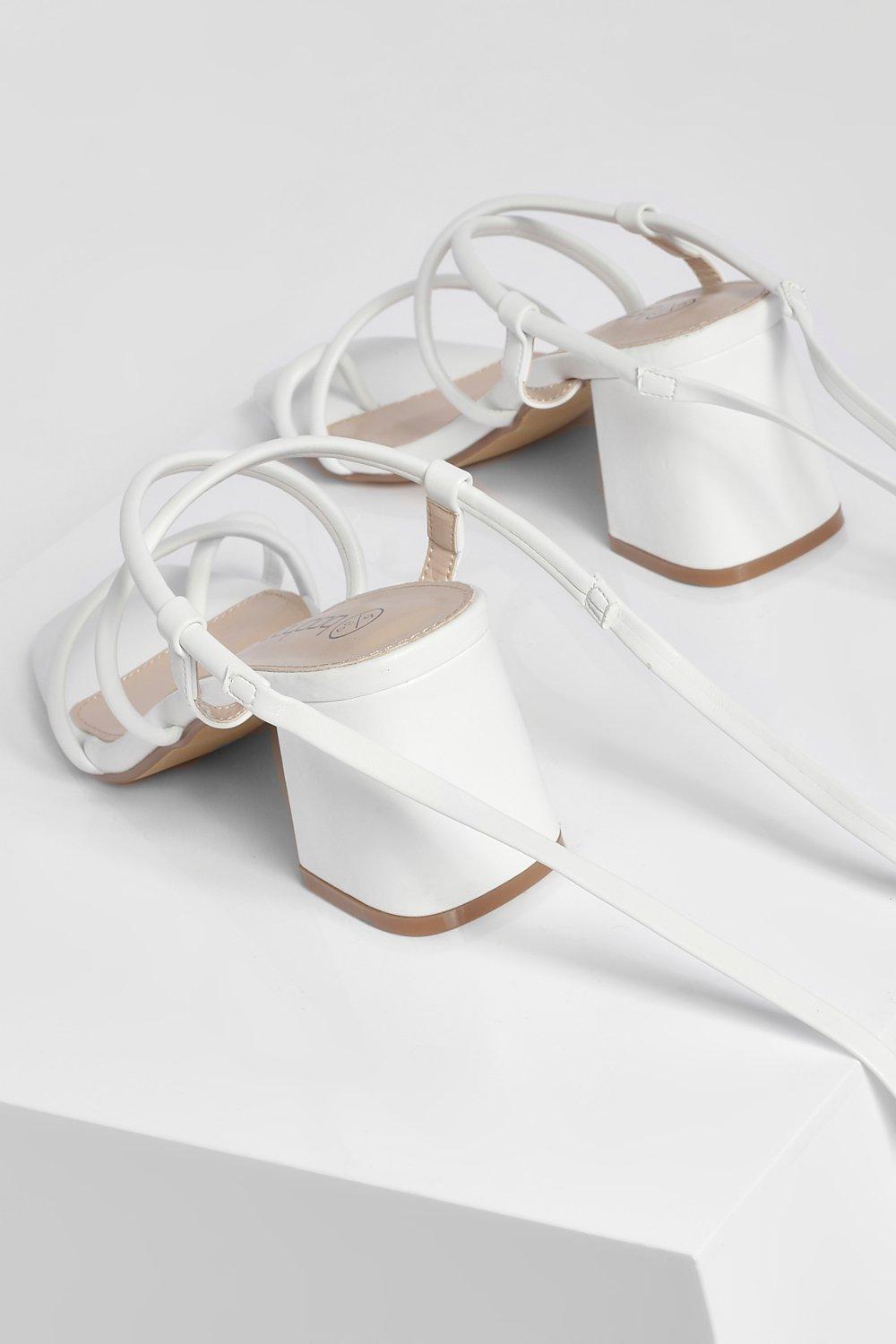 Low block heels on sale white