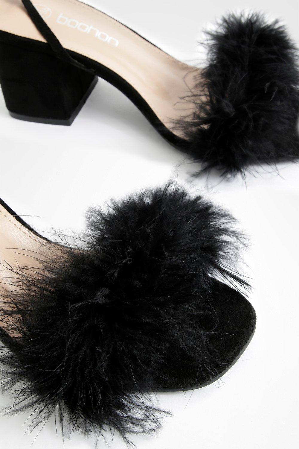 Fluffy sale low heels