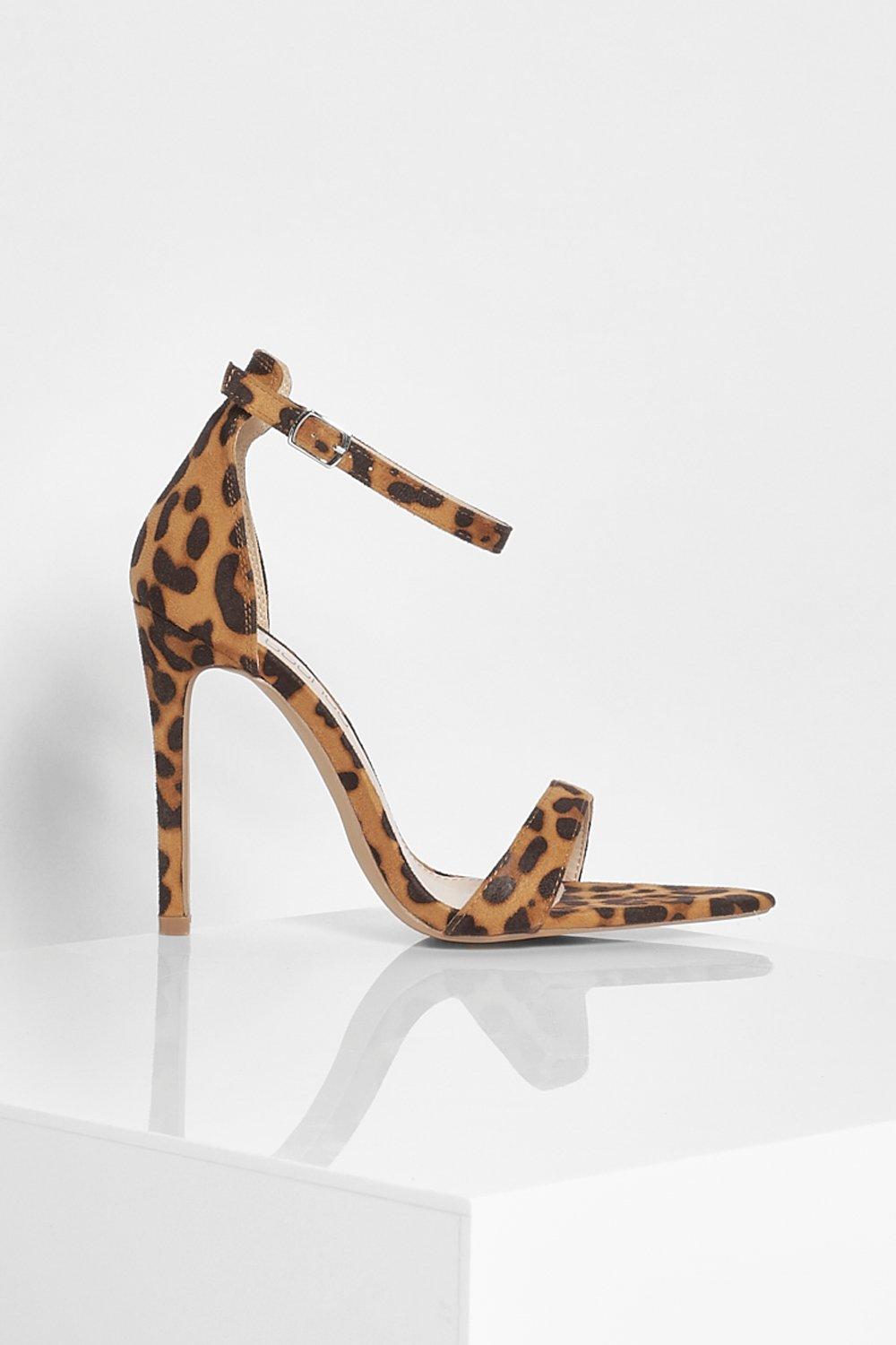 Leopard print barely there on sale sandals