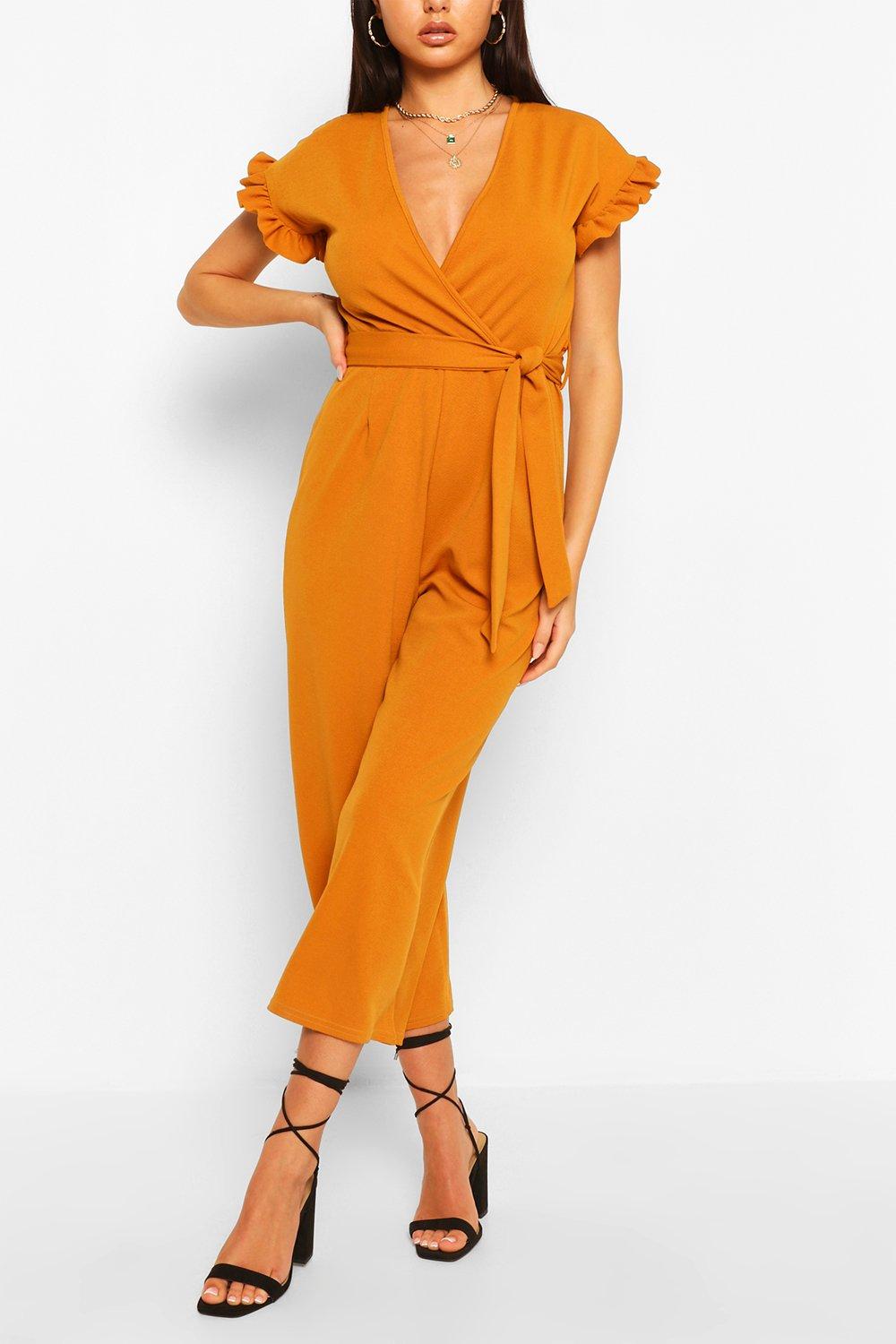 boohoo mustard jumpsuit