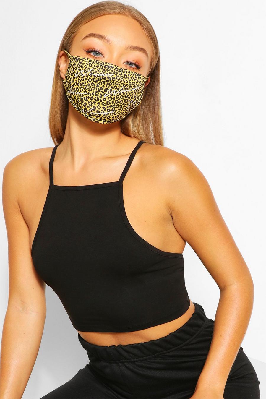 Mascarilla facial de moda de leopardo de mujer image number 1