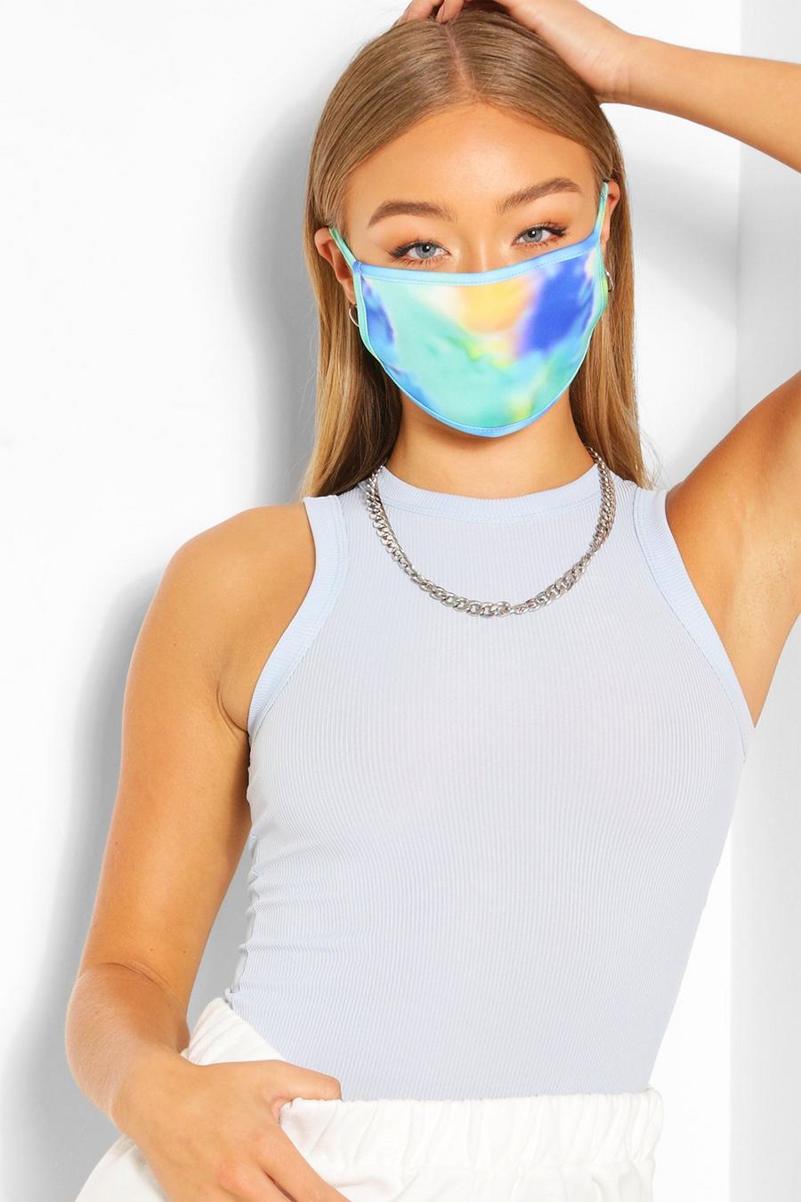 Green Tie Dye Fashion Face Mask image number 1