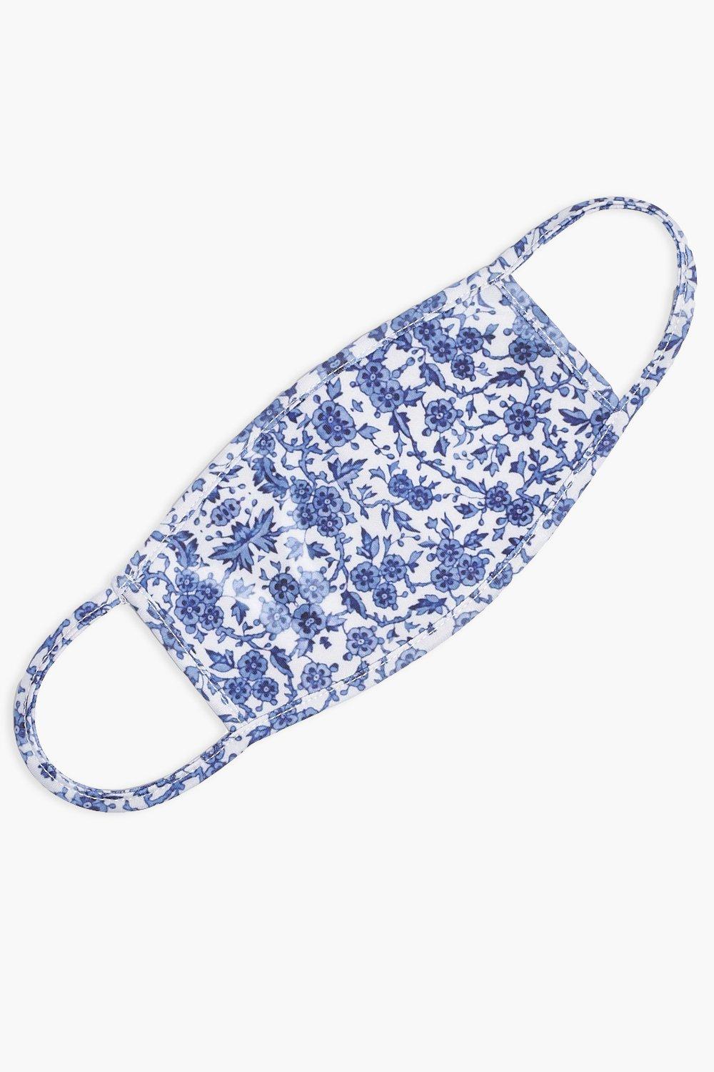 Blue Ditsy Print Fashion Face Mask alternative image