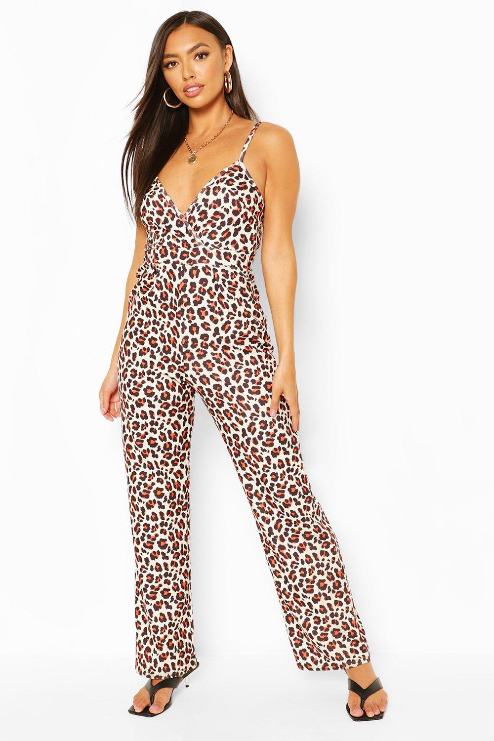 boohoo leopard print jumpsuit