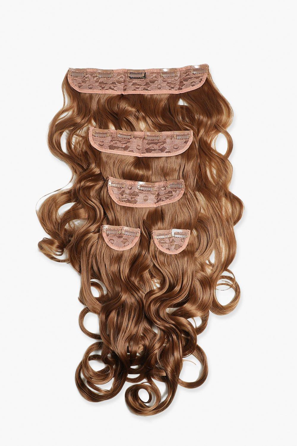 LullaBellz 5 Pc Curly Extensions Golden Brown