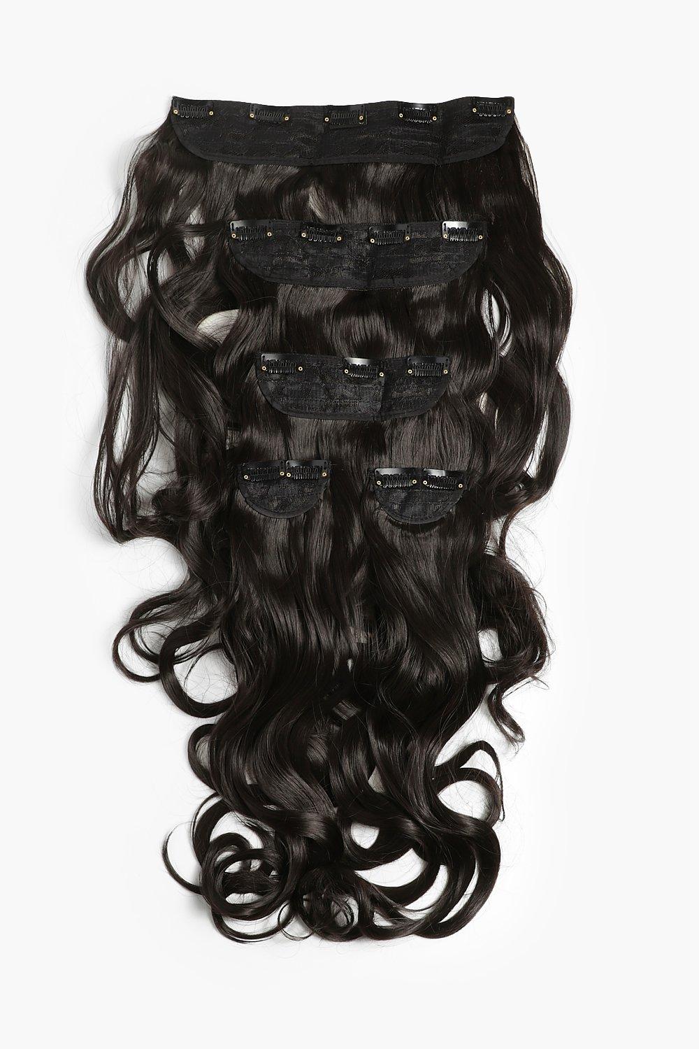 LullaBellz 5 Pc Curly Extensions Dark Brown boohoo FI