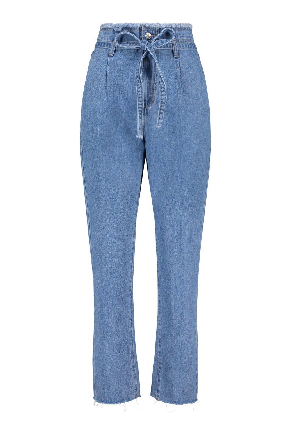 high waisted jeans with tie belt