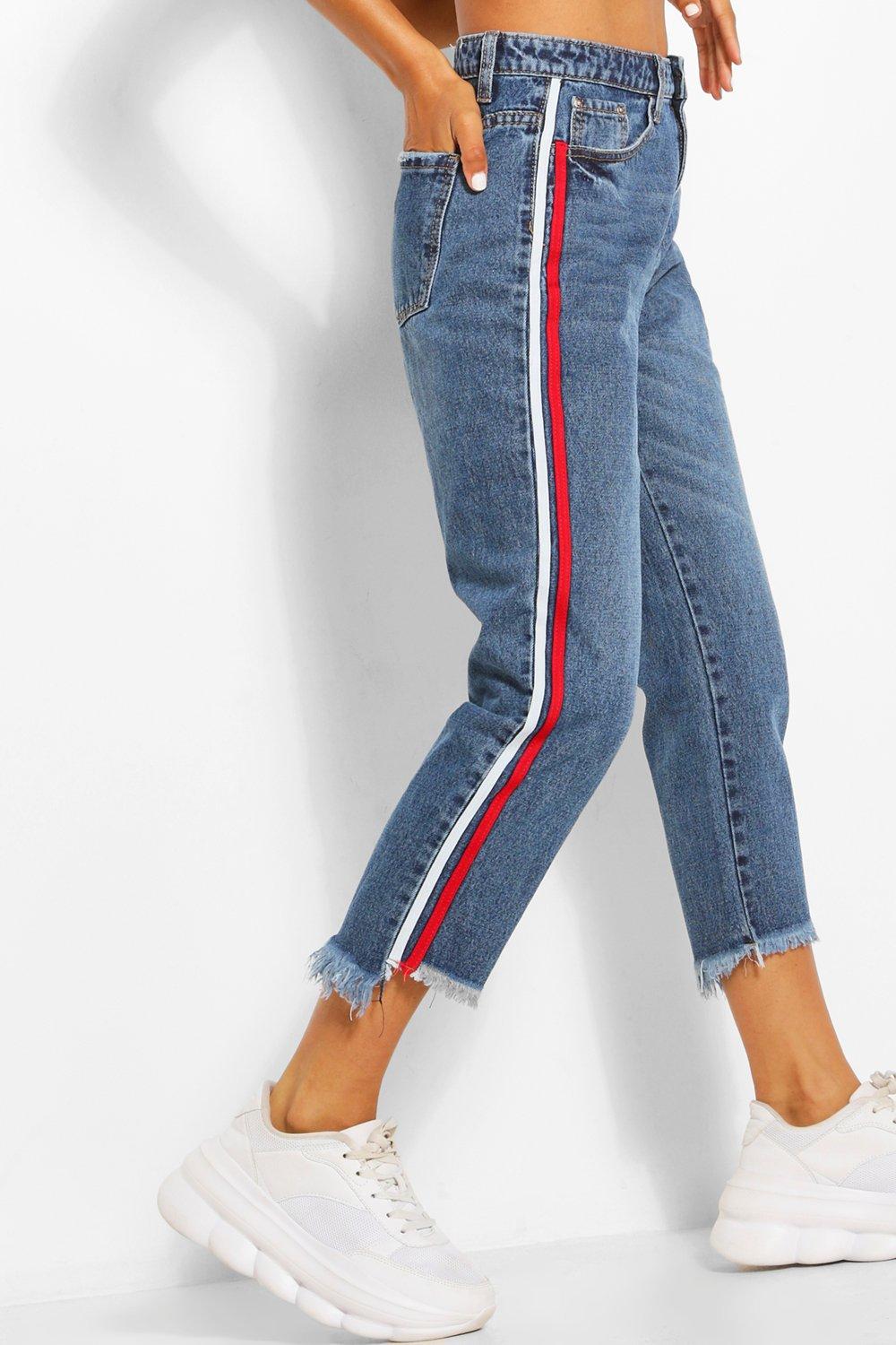 Jeans with side stripe fashion womens