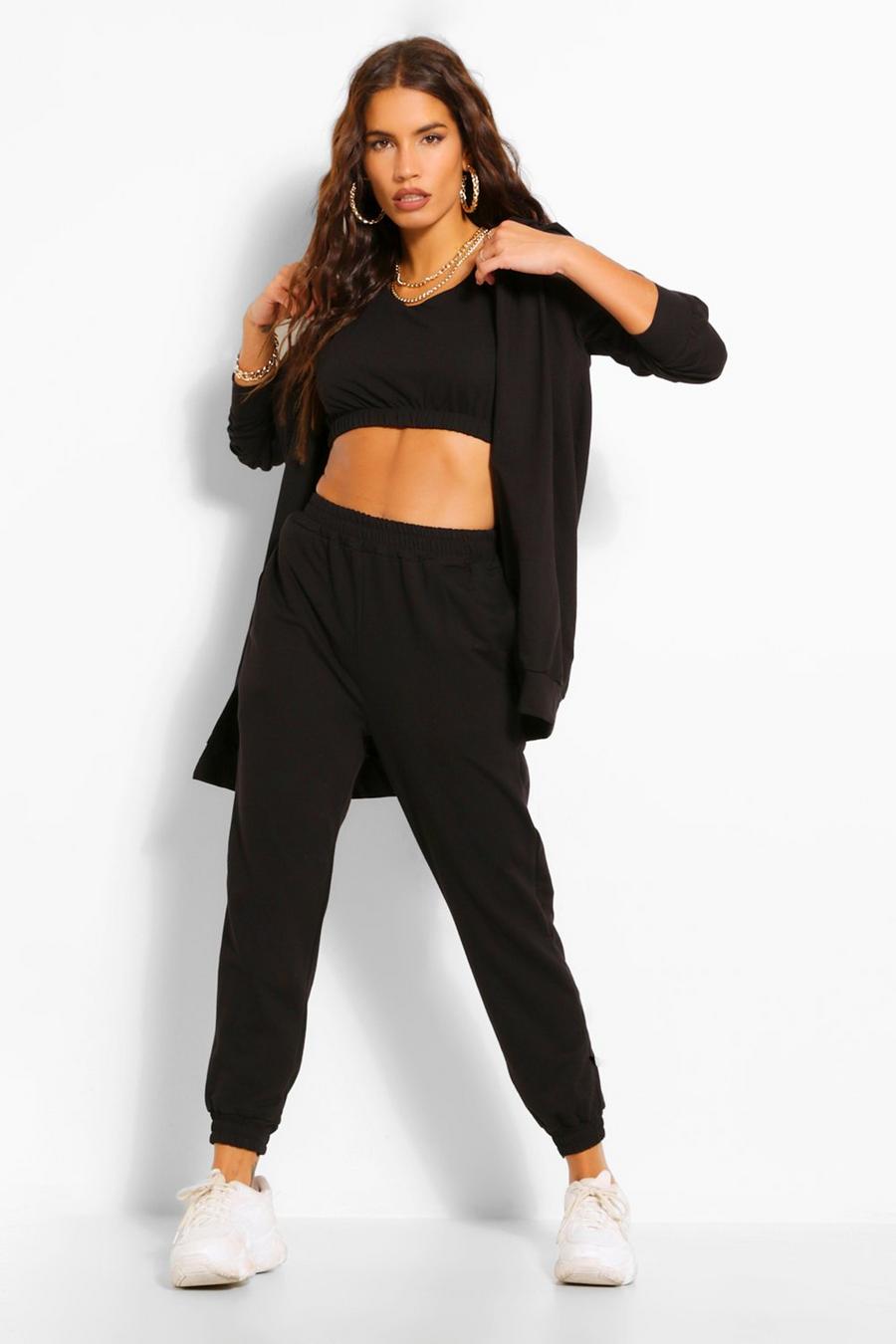 Oversized Hoodie Crop And Jogger Set image number 1