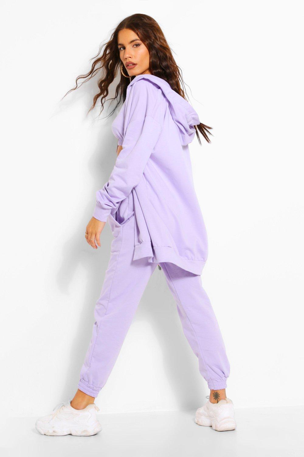 COLLUSION Plus oversized hoodie & sweatpants set in overdye heather purple