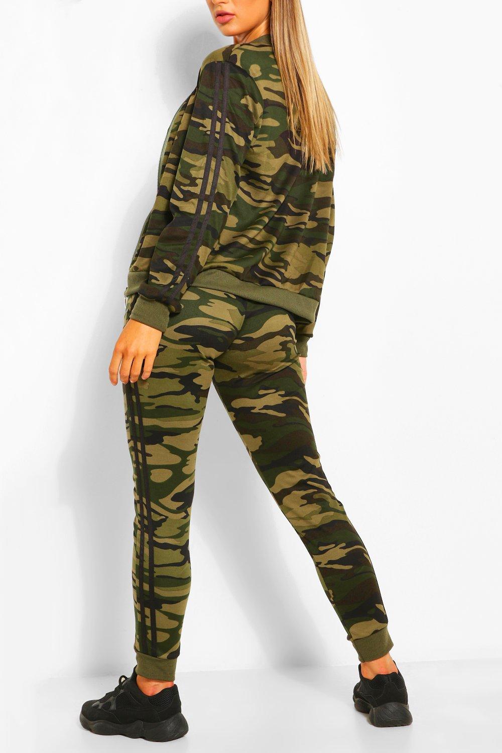 Camouflage track shop pants womens