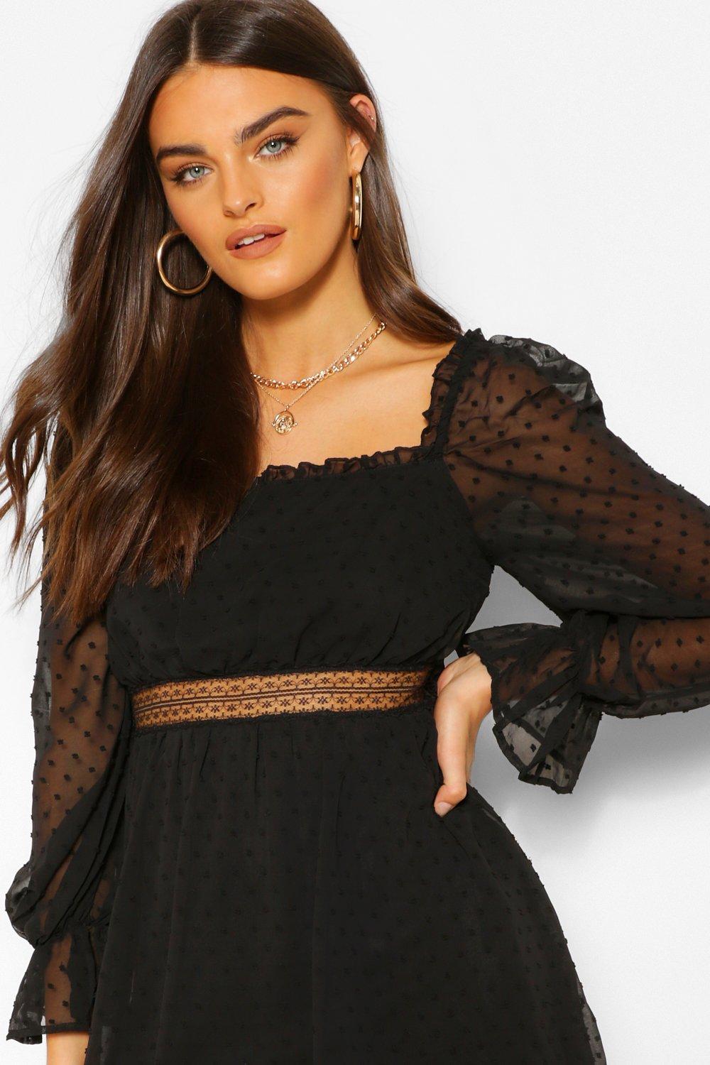Missguided black skater dress best sale