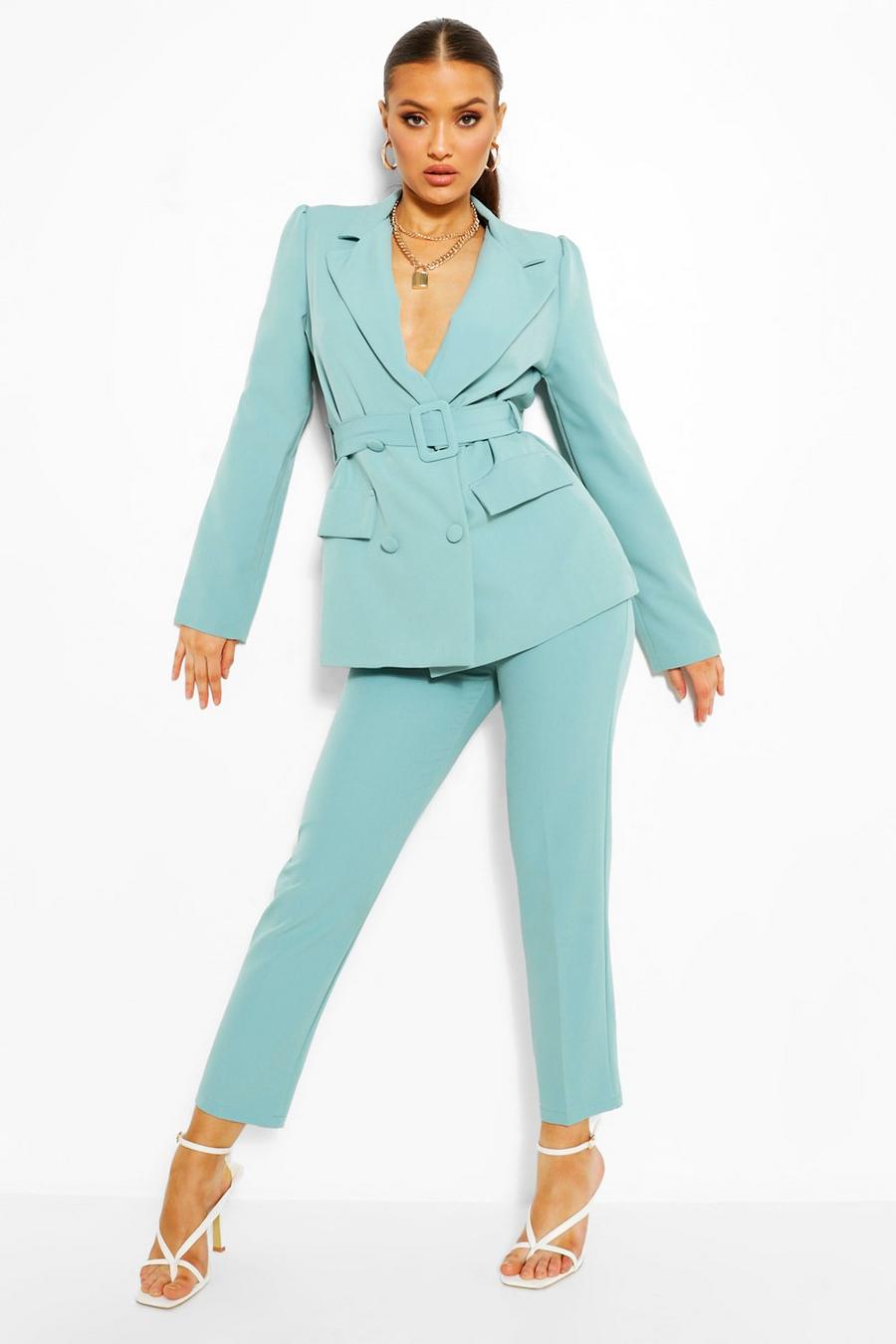 Turquoise Tailored Tapered Trouser image number 1